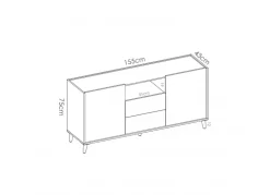 Aparador 2 puertas y 2 cajones OVAN