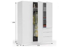 Armario 3 puertas 3 cajones COVA