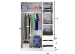 Armario 3 puertas 3 cajones COVA