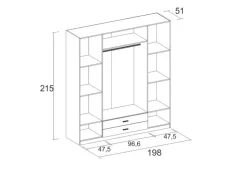 Armario 4 puertas y 2 cajones TREVI