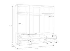 Armario con 4 puertas batientes y 4 cajones PRIMAVERA
