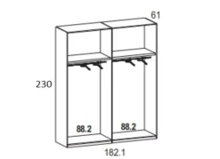 Armario de 4 puertas batientes ECLIPSE