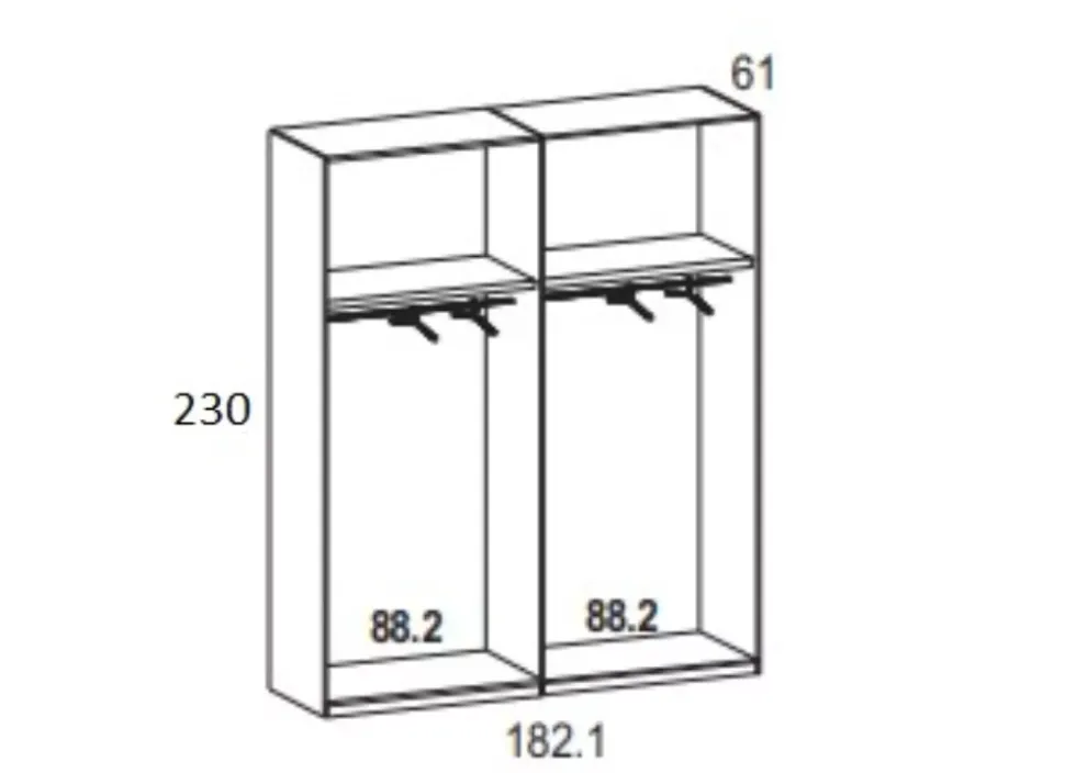Armario de 4 puertas batientes ECLIPSE