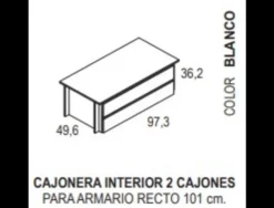 Cajonera interior para armario de puertas batientes CLEO