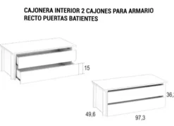 Cajonera interior para armario de puertas batientes CLEO