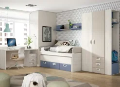 Cama superior de 90 ó 105 cama oculta y 3 cajones CLEO