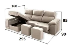 Chaise longue arcon abatible de 295 TEMPO