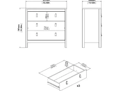 Cómoda de 3 cajones LILLA