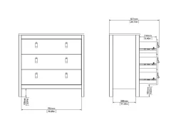 Cómoda de 3 cajones LILLA