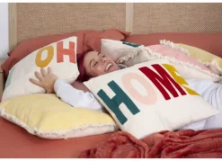 Cojín de algodón letras HOME