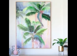 Cuadro lienzo palmeras multicolor ALABAMA
