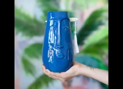 Jarrón de gres cara étnica NUI