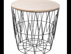 Mesa auxiliar con tapa de madera zig ZAG