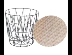 Mesa auxiliar con tapa de madera zig ZAG