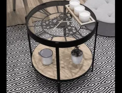 Mesa auxiliar redonda reloj HOLMES