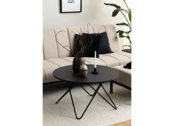 Mesa centro redonda negra FJORD