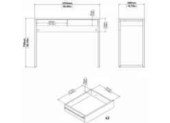 Mesa estudio 2 cajones LEX