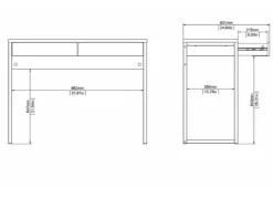 Mesa estudio 2 cajones LEX