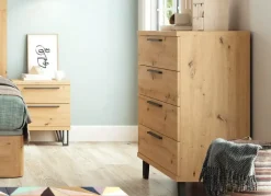 Mesita de 2 cajones con patas DUNA