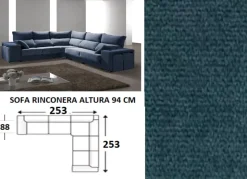 Rinconera 5 plazas con 4 pufs integrados las VEGAS