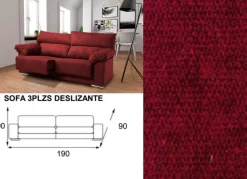 Sofá 3 plazas deslizante y reclinable LUGO