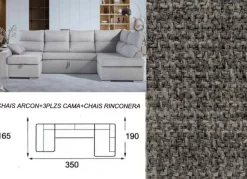 Sofá cama doble chaise longue CALIFORNIA