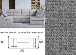 Sofá cama doble chaise longue CALIFORNIA