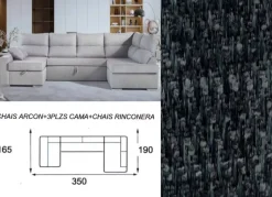 Sofá cama doble chaise longue CALIFORNIA