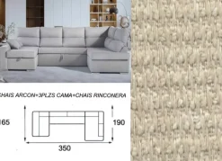 Sofá cama doble chaise longue CALIFORNIA