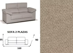 Sofá de 2 plazas deslizante y reclinable EVER