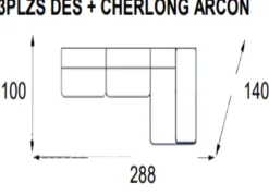 Sofa con chaiselongue CESET