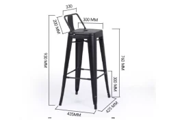 Taburete alto negro MONTERREY