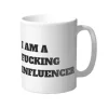 Taza divertida blanca con letras negras INFLUENCER
