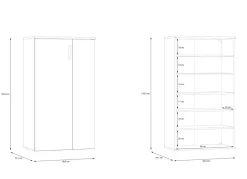 Zapatero 2 puertas batientes y 5 baldas SINTRA