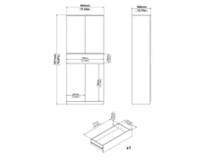 Zapatero 4 puertas y 1 cajón alexa PLUS