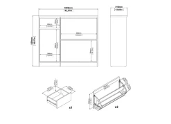 Zapatero 3 puertas y 1 cajón ALICIA